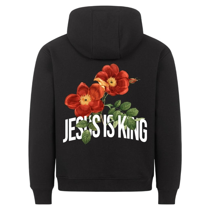 Jesus is King Flower Hoodie Rugprint
