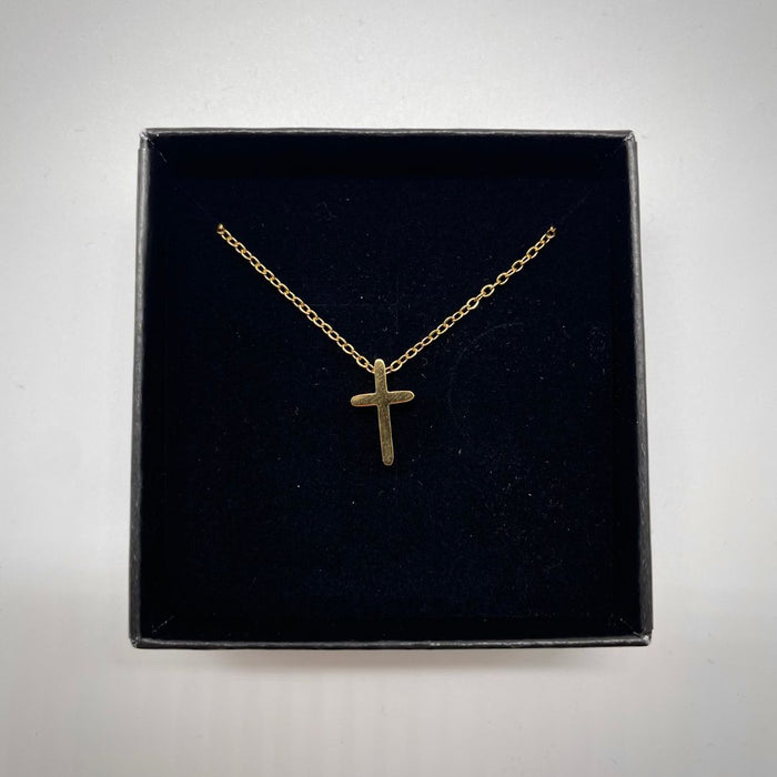 Minimalist golden cross necklace (stainless steel)