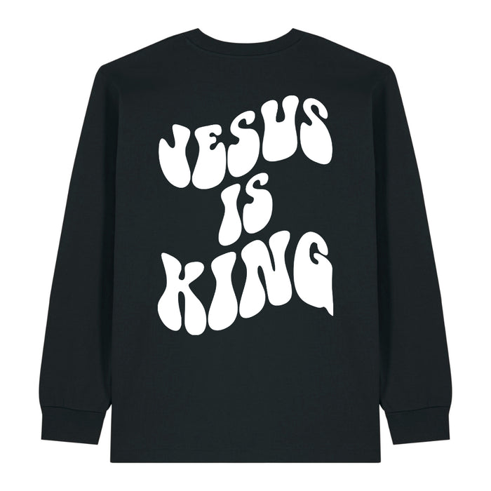 Jesus is King Schrift Longsleeve Rugprint