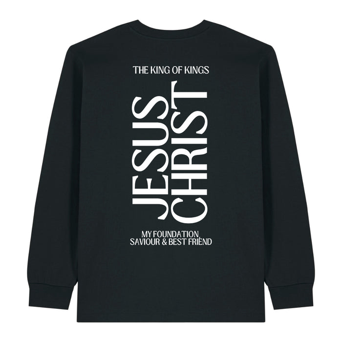 Koning Jezus Christus Longsleeve Rugprint