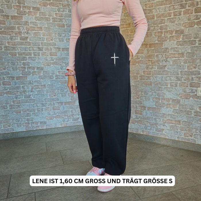 Painted cross jogging pants