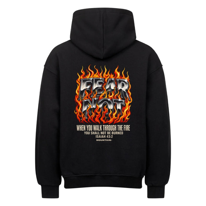 Fear Not Flammen Jesaja 43:2 Oversize Hoodie Front & Back