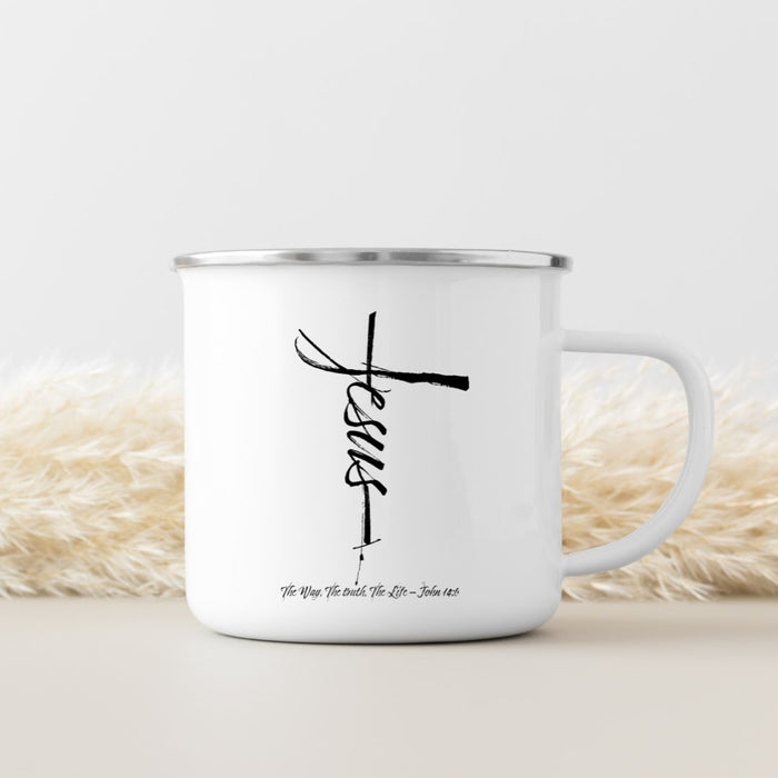 Jesus Kruis Emaille Mok