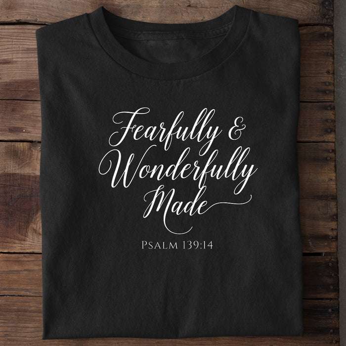 Fearfully and Wonderfully Made Psalm 139:14 Kalligrafie Unisex T-Shirt