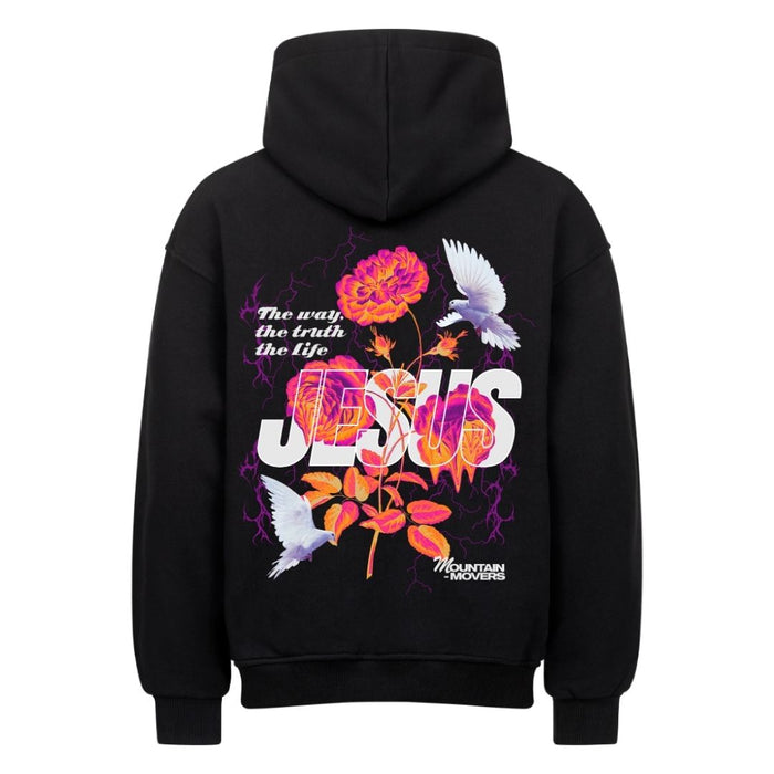 Jesus Flower Oversized Hoodie Rugprint
