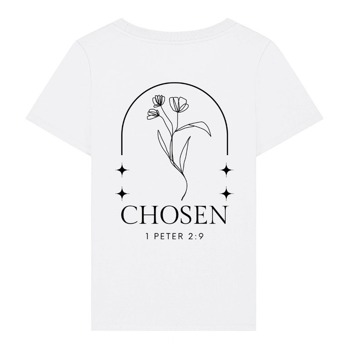 Chosen flower women T-shirt backprint