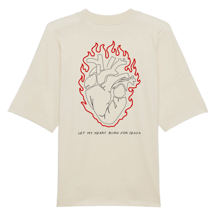 Let my Heart burn for Jesus BackPrint Oversized Shirt