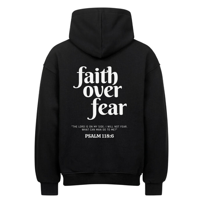 Faith over Fear Psalm 118:6 Oversized Hoodie Rugprint