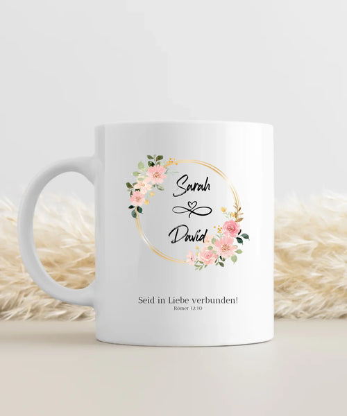 Connected in Love Couple Mug Personalizable