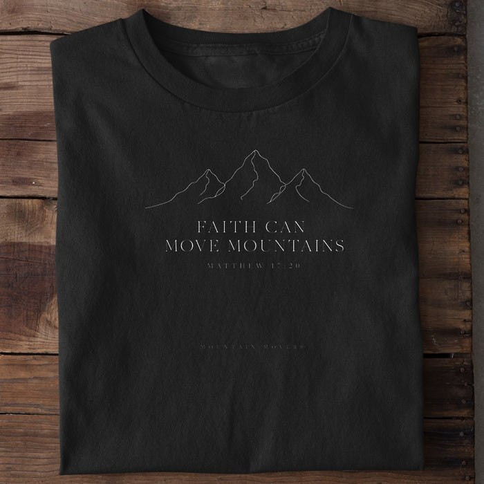 Faith Can Move Mountains Matthew 17:20 Lineart Unisex T-Shirt