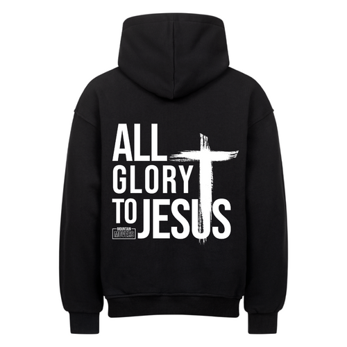 All Glory to Jesus Oversized Hoodie Backprint