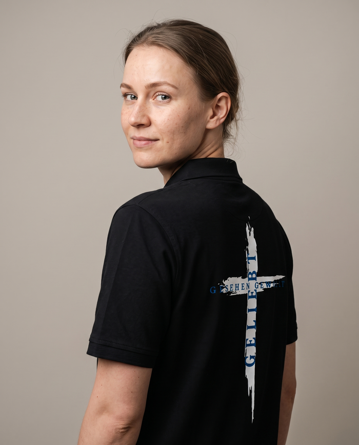 Kruis Polo T-Shirt (Geborduurd)