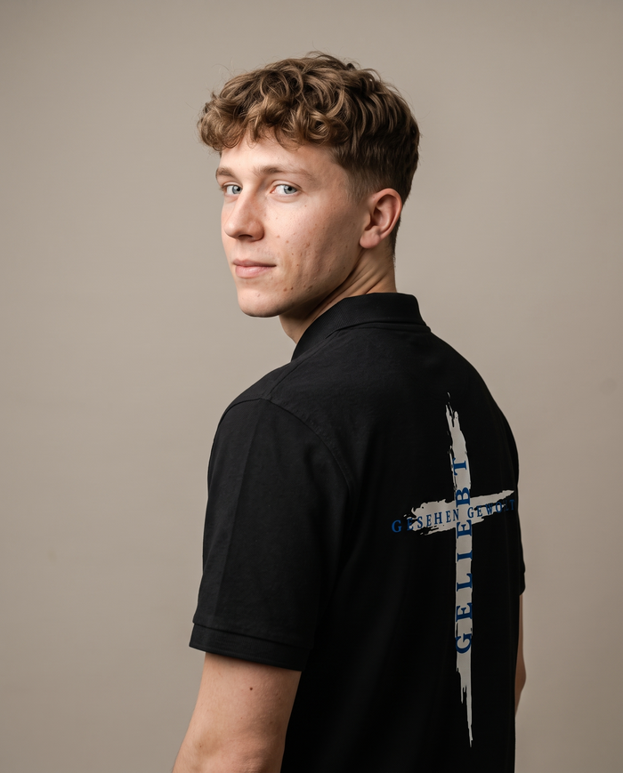 Kruis Polo T-Shirt (Geborduurd)