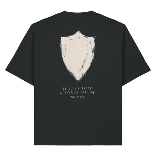 He Spoke First Sprüche 30:5 Heavy Oversized Shirt Backprint