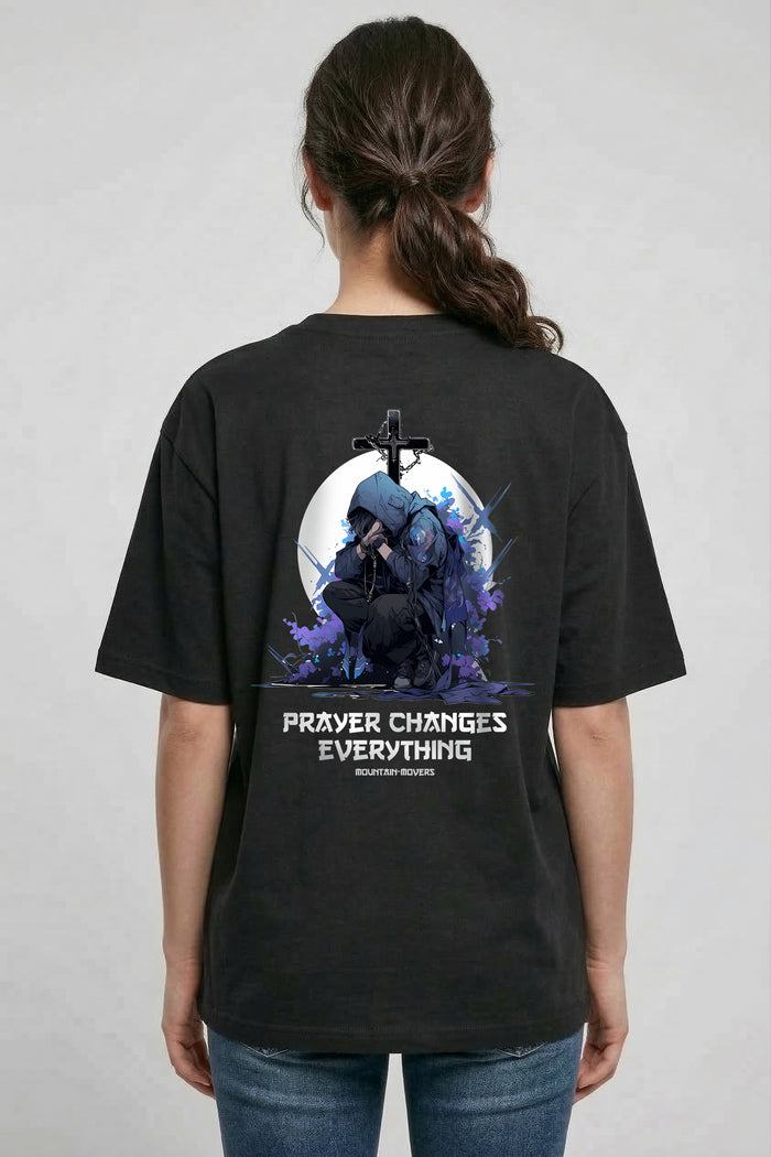 Prayer changes Anime Oversized Shirt Backprint