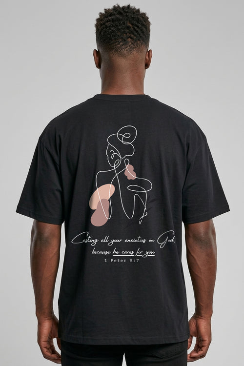 He cares for you oversized shirt backprint