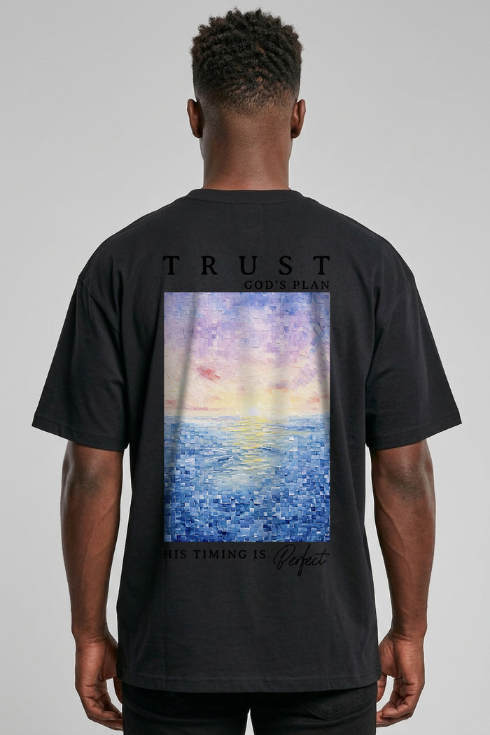 Trust God´s Plan Aquarell Oversized Shirt BackPrint