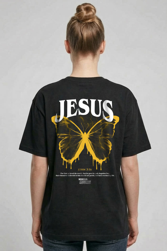 Jesus Butterfly Oversized Shirt BackPrint