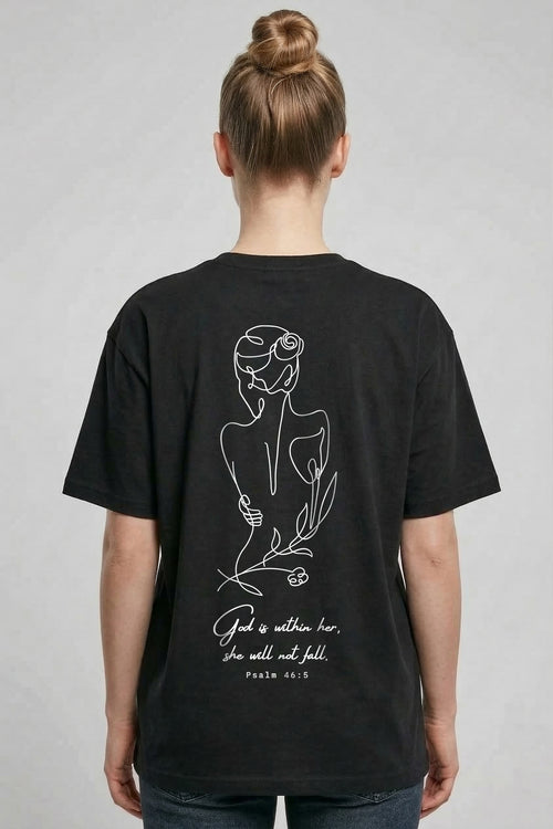 God is within her lineart oversized shirt backprint