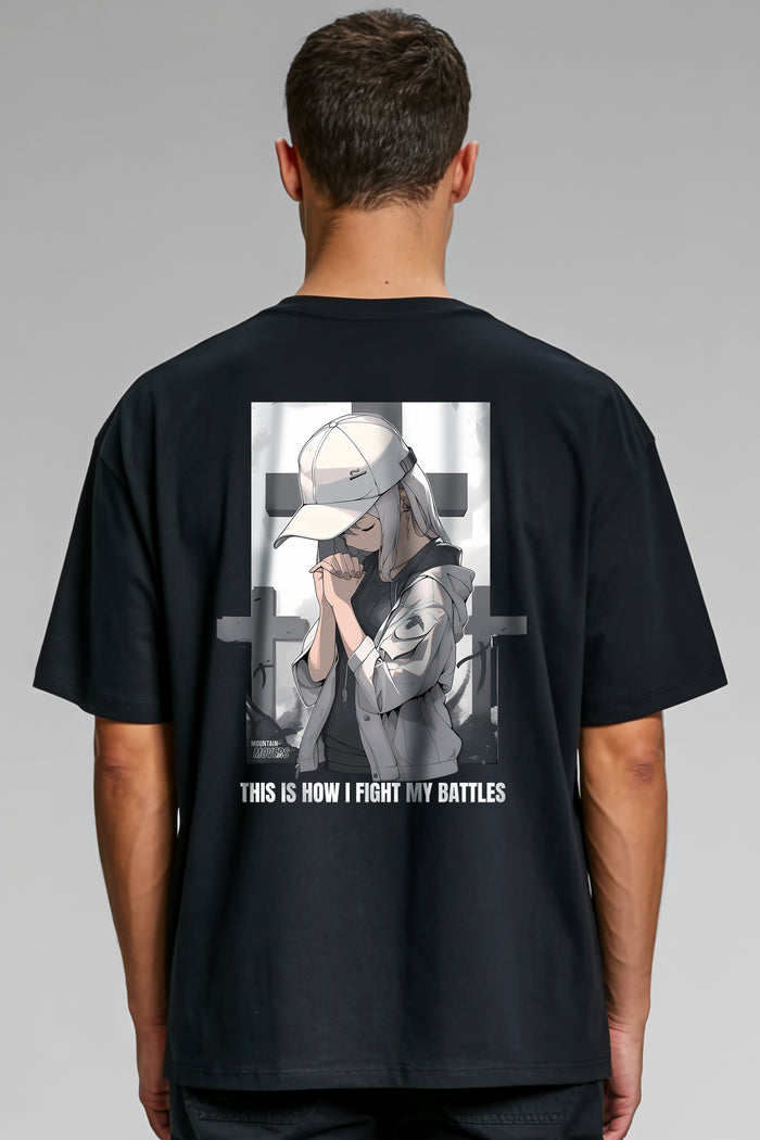 Battles Anime Oversized Shirt Backprint