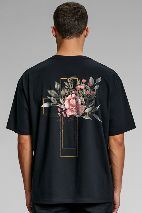 Golden Cross Aquarell Oversized Shirt BackPrint
