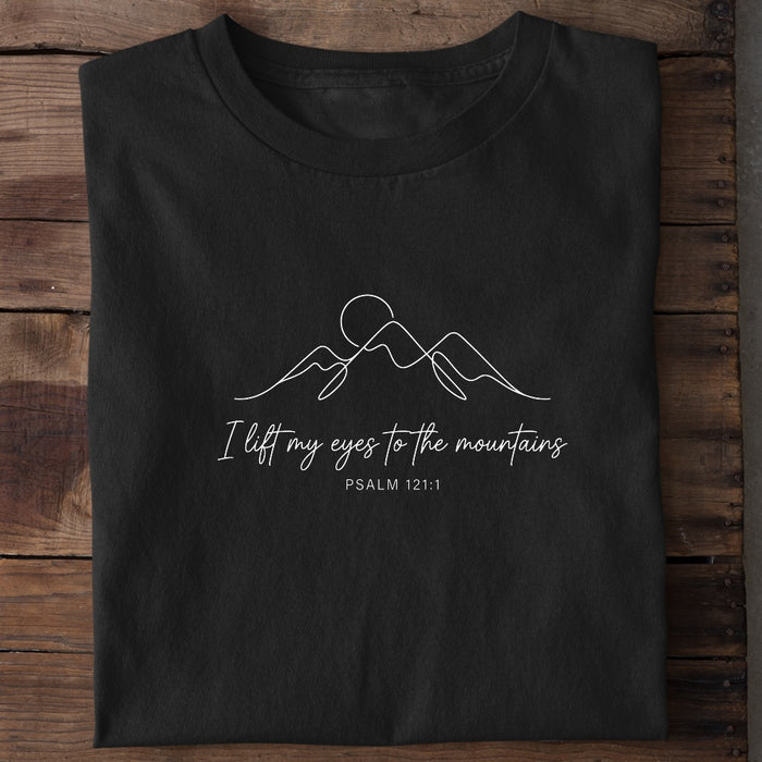 I Lift My Eyes to the Mountains Psalm 121:1 Lineart Unisex T-Shirt