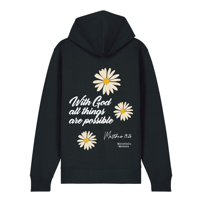 With God Flower Zipper Hoodie Backprint
