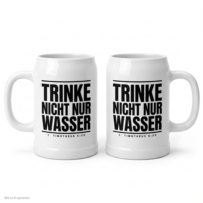 Bierkrug „Trinke nicht nur Wasser" | 1. Timotheus 5:23 | 500 ml