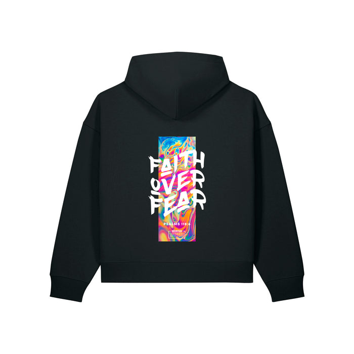 Faith Over Fear Streetwear Oversize Zipper Hoodie Backprint
