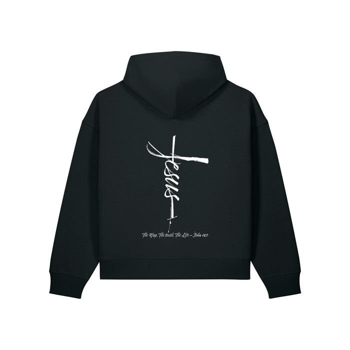 Jesus Cross Oversize Zipper Hoodie Backprint