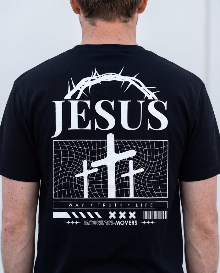 Jesus Way Truth Life Shirt Front- en Rugprint