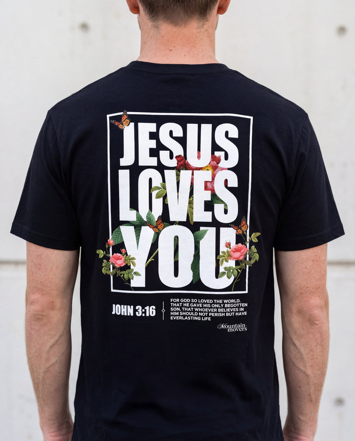 Jesus loves you Flower Shirt Rugprint