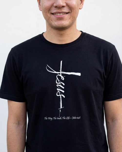 Jesus cross shirt front print