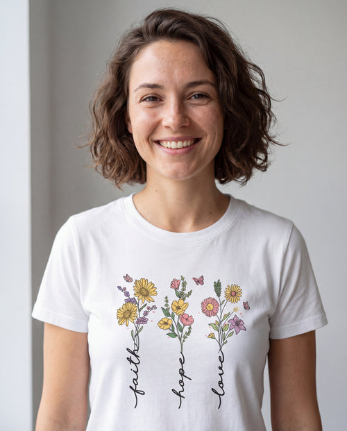 Faith Hope Love Flower Shirt