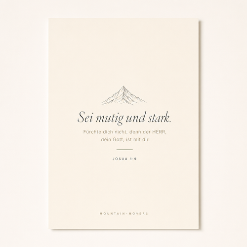 Be Courageous and Strong, Mountain Poster A4
