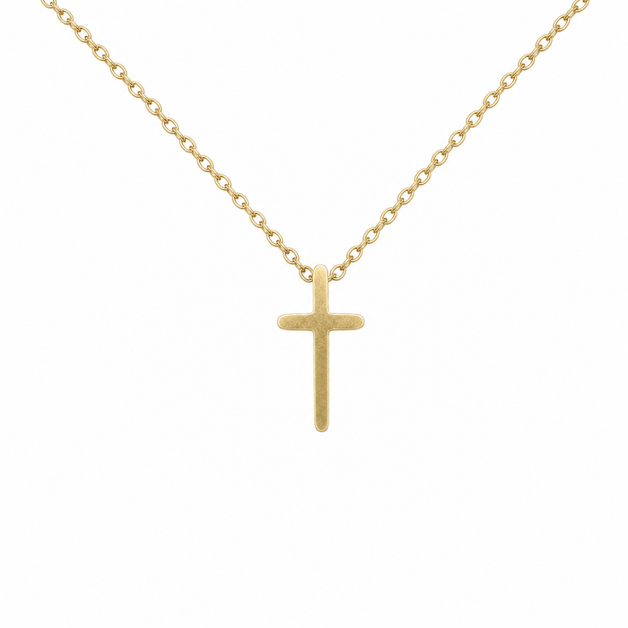 Minimalistische goldene Kreuzkette (Edelstahl)