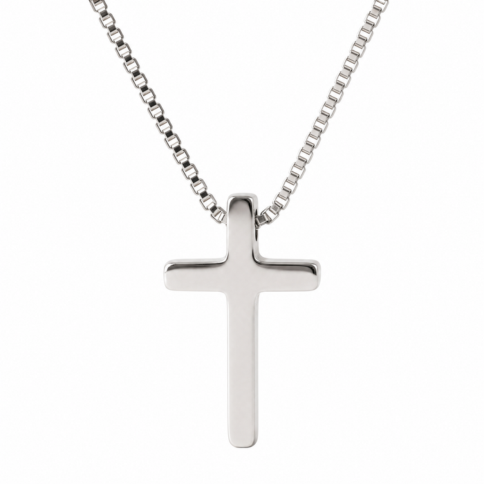 Geschenk: Minimalistische Kreuzkette Edelstahl