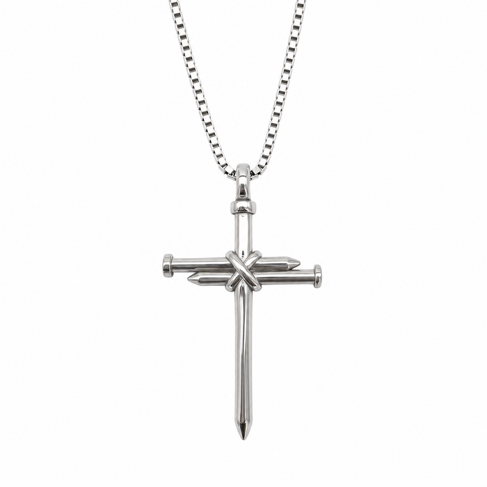 Nagelkreuz Kette Silber (Edelstahl)