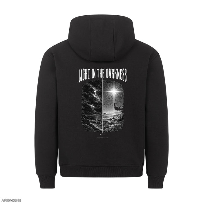 Light in the Darkness Christmas Hoodie Backprint