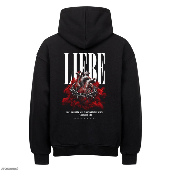 Liebe 1. Johannes 4:19 Oversize Hoodie Backprint