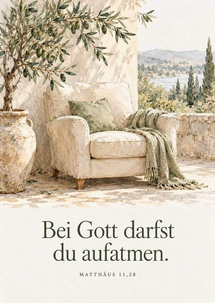 Bei Gott darfst du aufatmen Postkarte