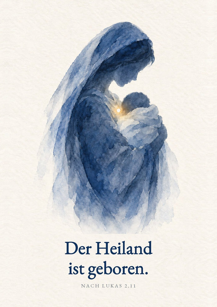 Der Heiland ist geboren Weihnachtspostkarte