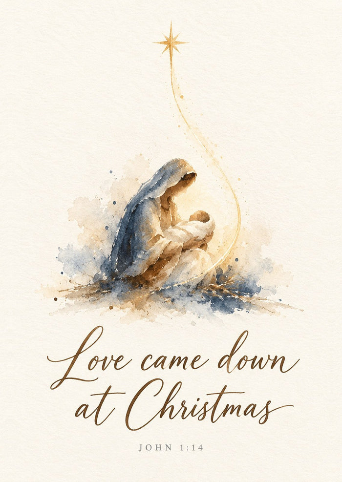 Love came down at Christmas Maria Weihnachtspostkarte