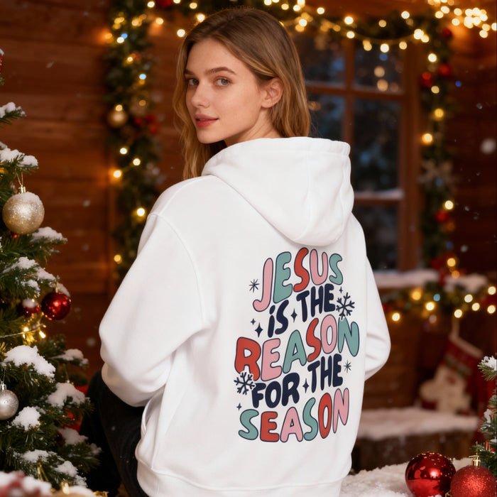 Jesus is the Reason Christmas Hoodie Backprint