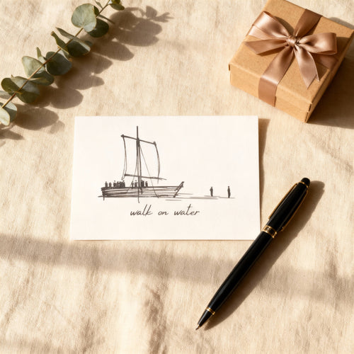 Walk on Water Sketch Postcard