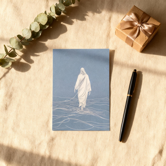 Walk on Water Jesus postcard