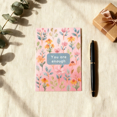 You are enough flower postcard