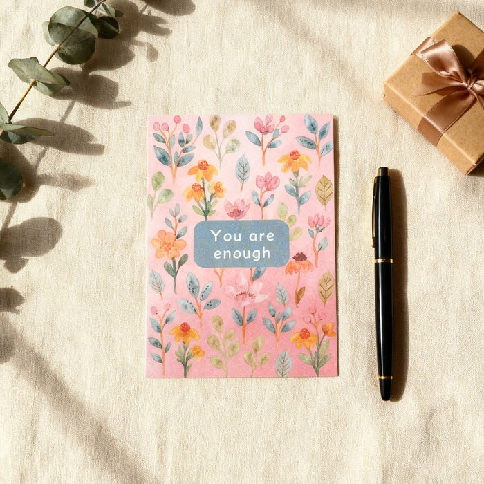 You are enough flower postcard