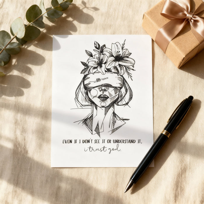 I trust God postcard