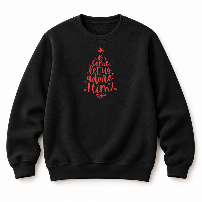 Come Let Us Adore Him red Christmas shirt